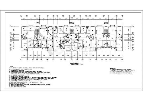 一套5层纯住宅建筑电气设计施工图-图二