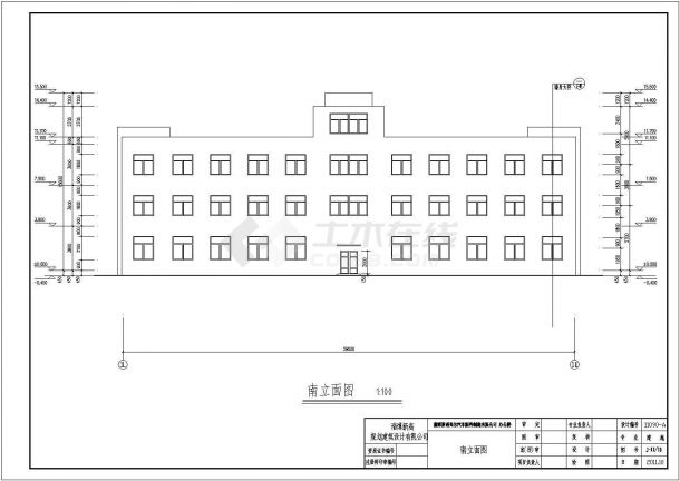淄博4层框架结构斯诺贝尔办公楼建筑设计施工图-图二