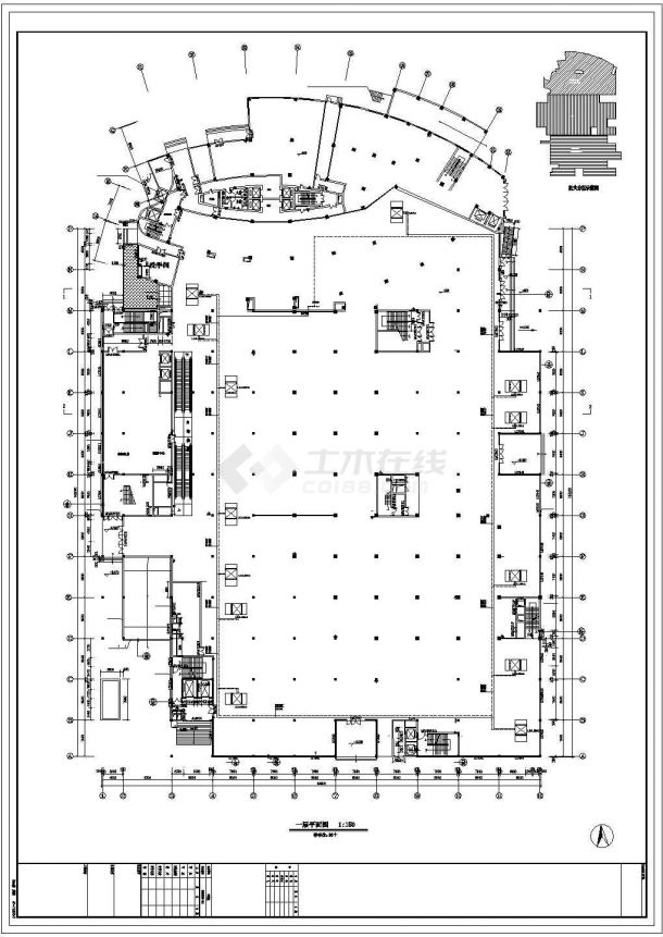 台州3层某购物中心超市空调设计施工图纸-图一