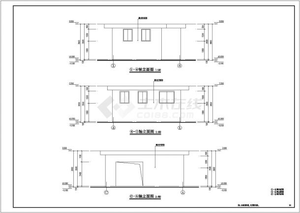 某公共厕所建筑、 结构全套设计施工图-图二