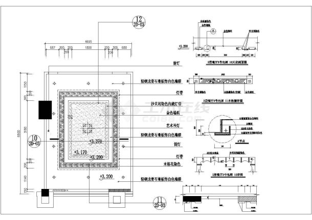 湖州餐厅设计详细全套施工cad图-图二