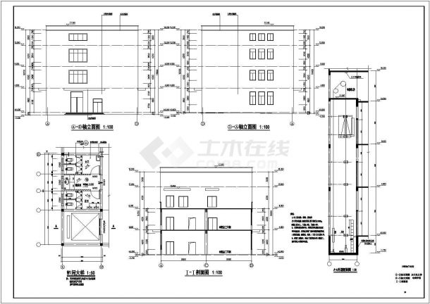 门卫建筑图及深加工车间建筑施工图-图二