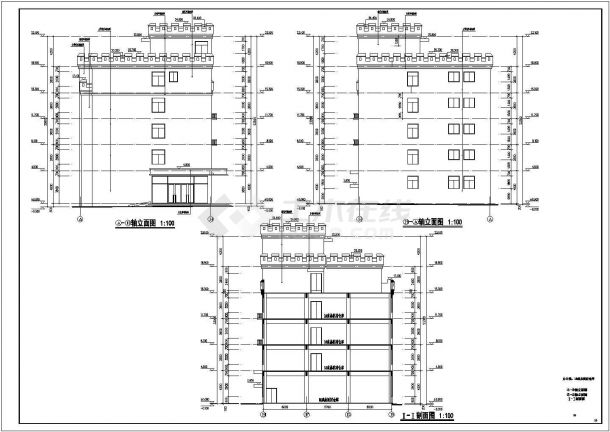 办公楼、1#成品板材仓库建筑图、结构施工图-图二
