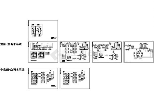 变频、非变频空调水系统配电及控制原理图纸-图一