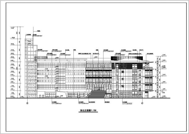 安徽某5层框架结构大学图书馆建筑设计施工图-图二