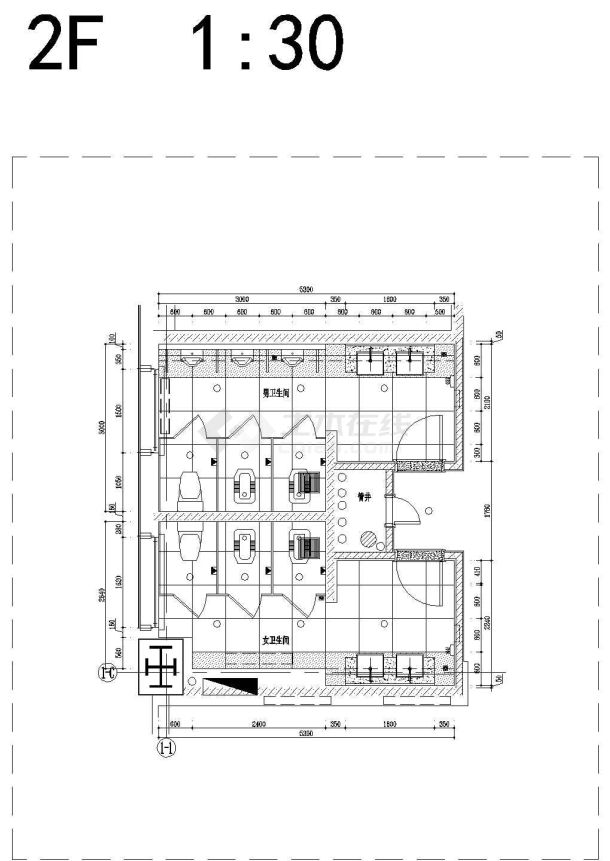 中国石油指挥中心施工二层楼建筑设计cad图纸-图一
