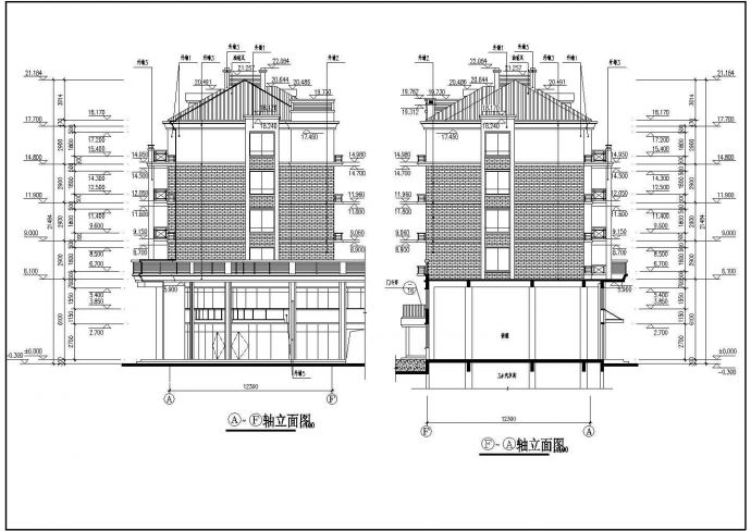 某地区两套五层商住楼建筑设计方案图_图1