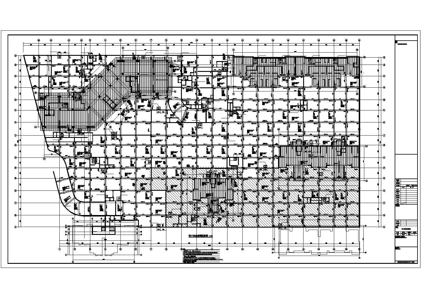 地下框架结构附建式地下车库结构施工图