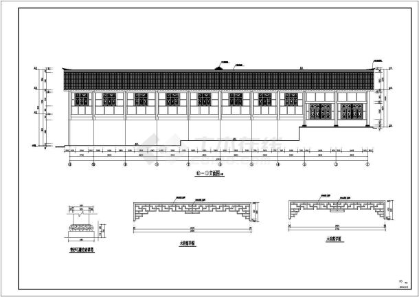 南充二层框架结构仿古园林古建筑群建筑施工图-图二