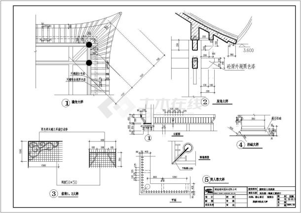 湖南衡阳回雁峰望雁台观景亭建筑施工图-图一