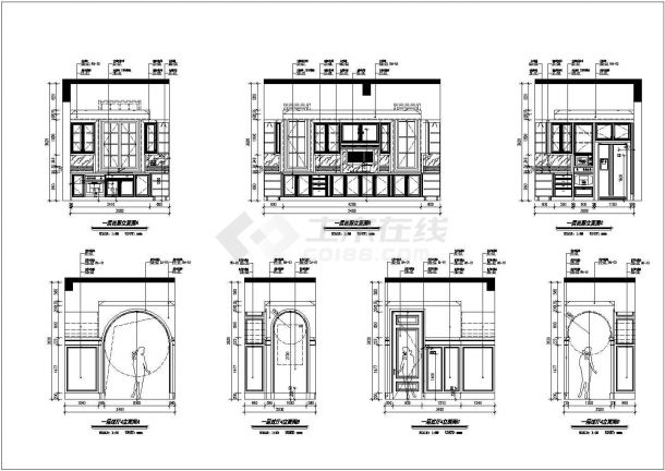 【浙江】豪华美式风格两层别墅样板房室内装修施工图（附实景效果图 ）-图一