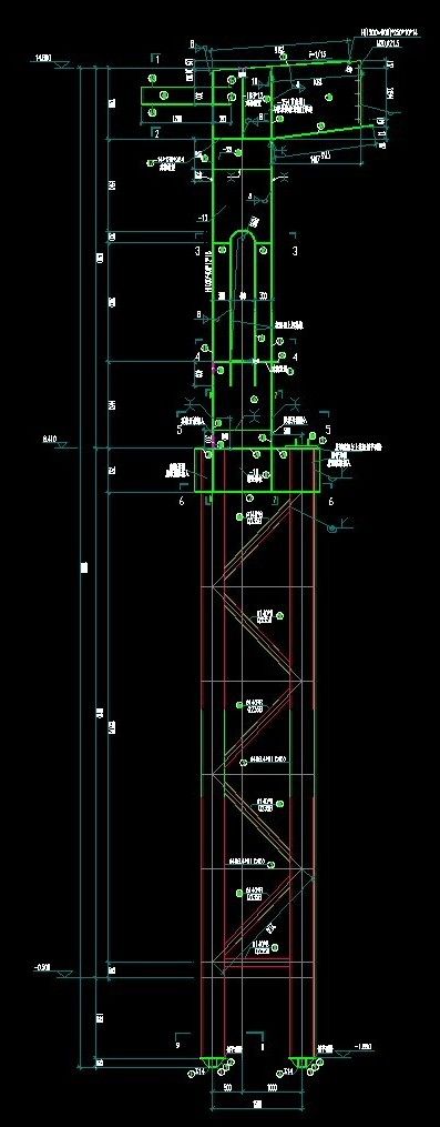 钢构混凝土格构式钢柱CAD详图纸-图一