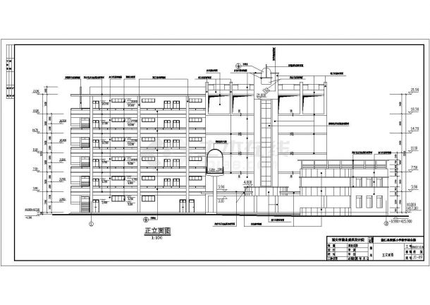 某学校六层框架结构综合楼建筑设计施工图（含给排水）-图二