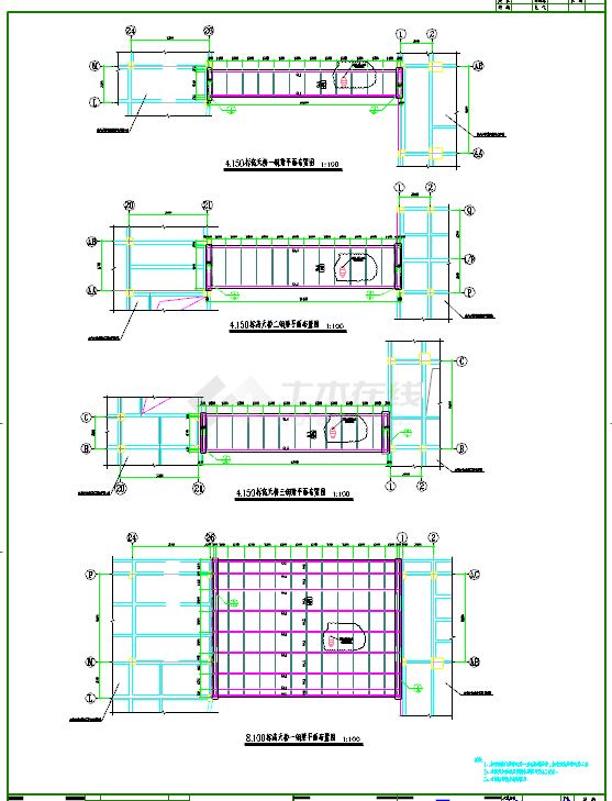 艺术楼天桥钢连廊结构设计施工图纸-图一