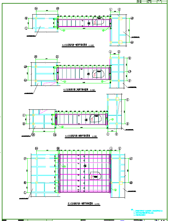 艺术楼天桥钢连廊结构设计施工图纸
