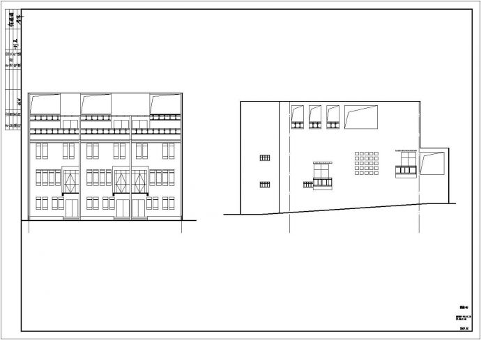 三层框架结构联排别墅建筑施工图（异形柱）_图1