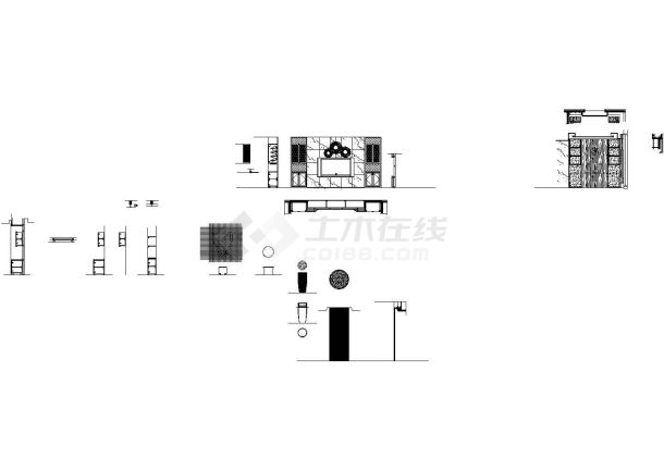 南京香港卫视办公室节点施工建筑设计cad图，共四张-图一