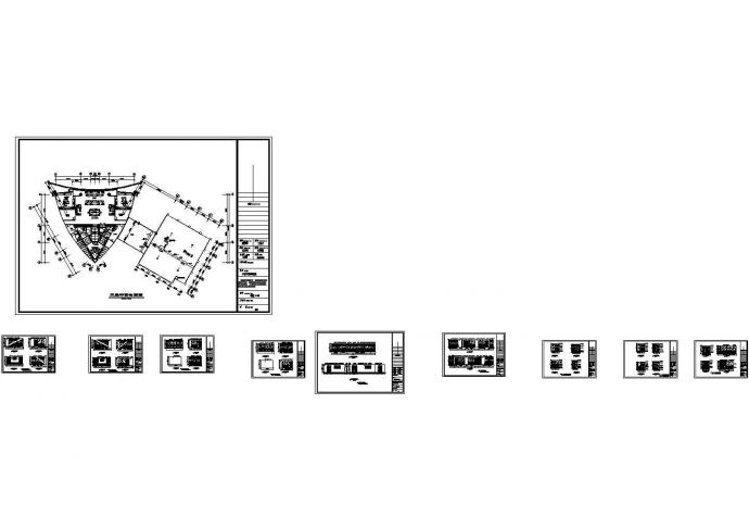 气象局装饰工程三层施工建筑设计cad图，共十一张_图1