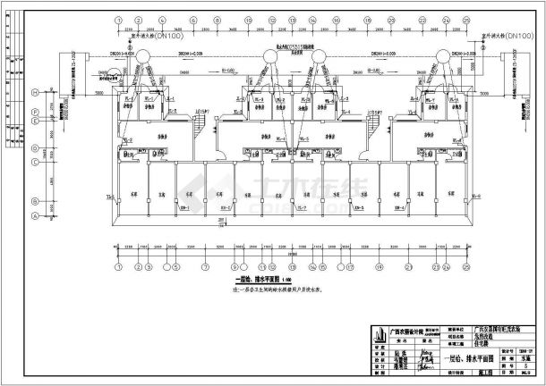 广西某七层框架结构职工宿舍楼给排水施工图-图一