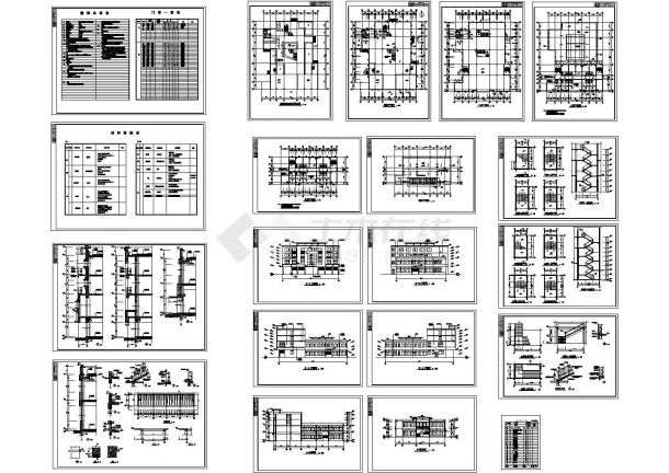 宿迁某镇4层跨架结构菜场施工图-图一