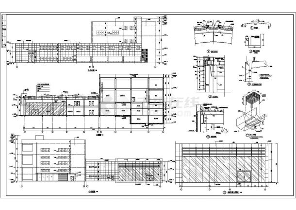 某地3层框架结构4S店建筑专业施工图-图二