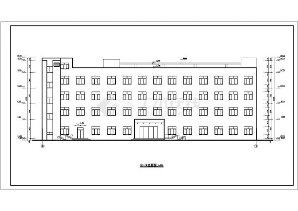 某厂房四层框架结构宿舍楼建筑设计方案图-图二