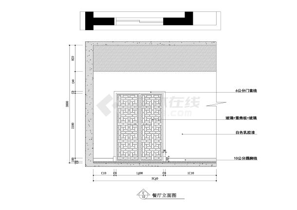 【常熟】现代中式风格跃层公寓室内装修施工图-图二