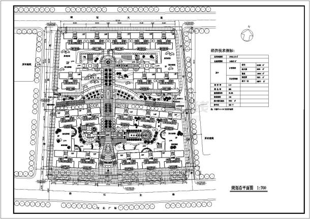 某十几万平米小区（含住宅、幼儿园等）规划总平面图-图一