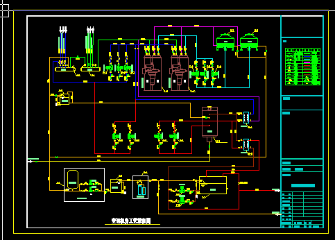 中央空调机房工艺流程图_图1