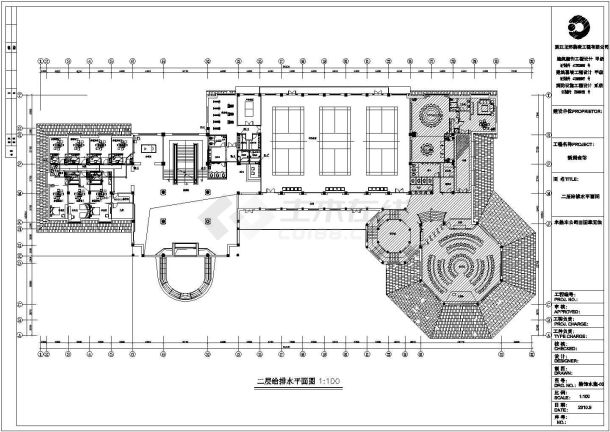某哈尔滨三层会馆给排水设计施工图纸-图二
