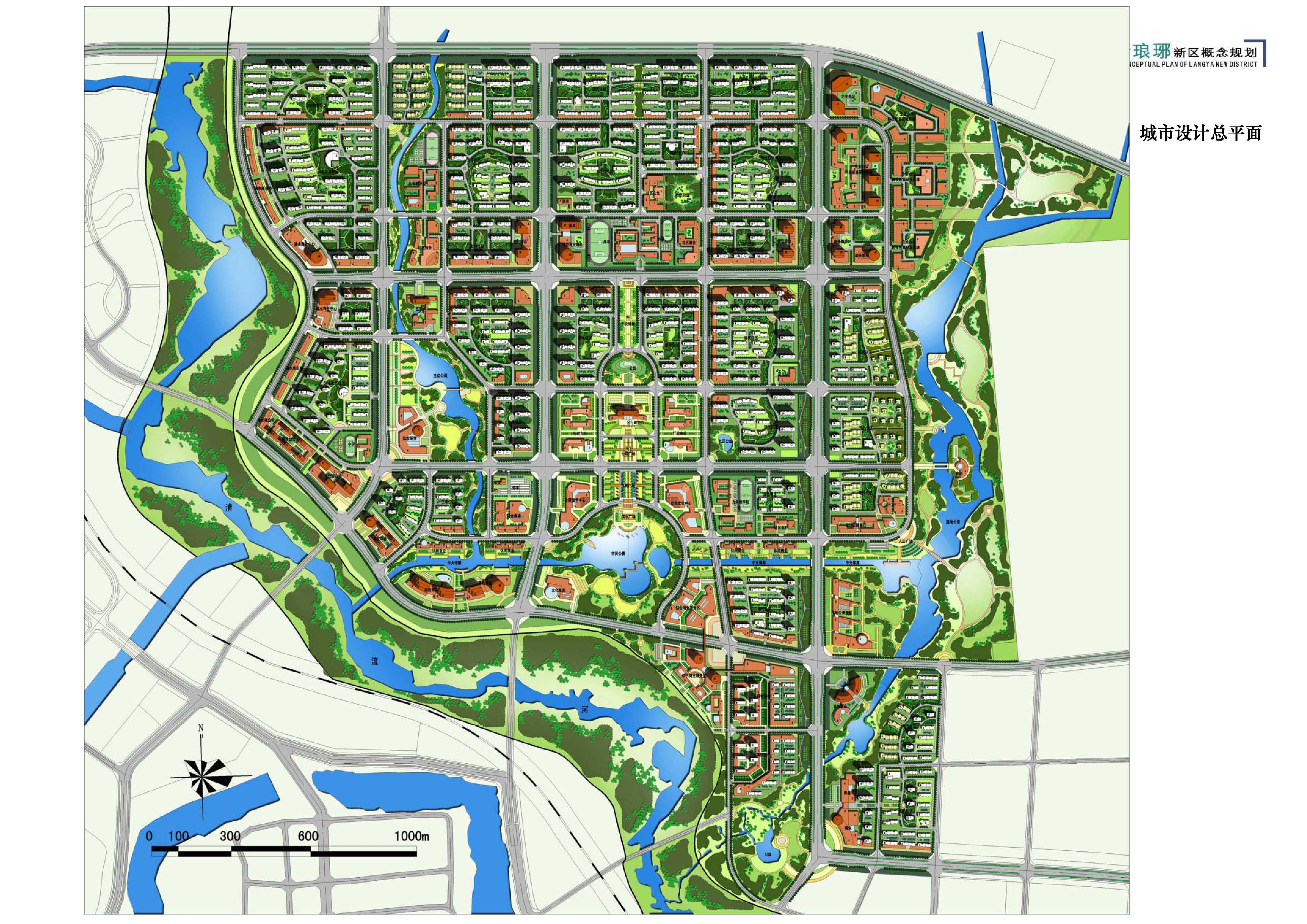 【安徽】地标性山水特色城市公共服务中心景观规划设计方案（jpg格式）
