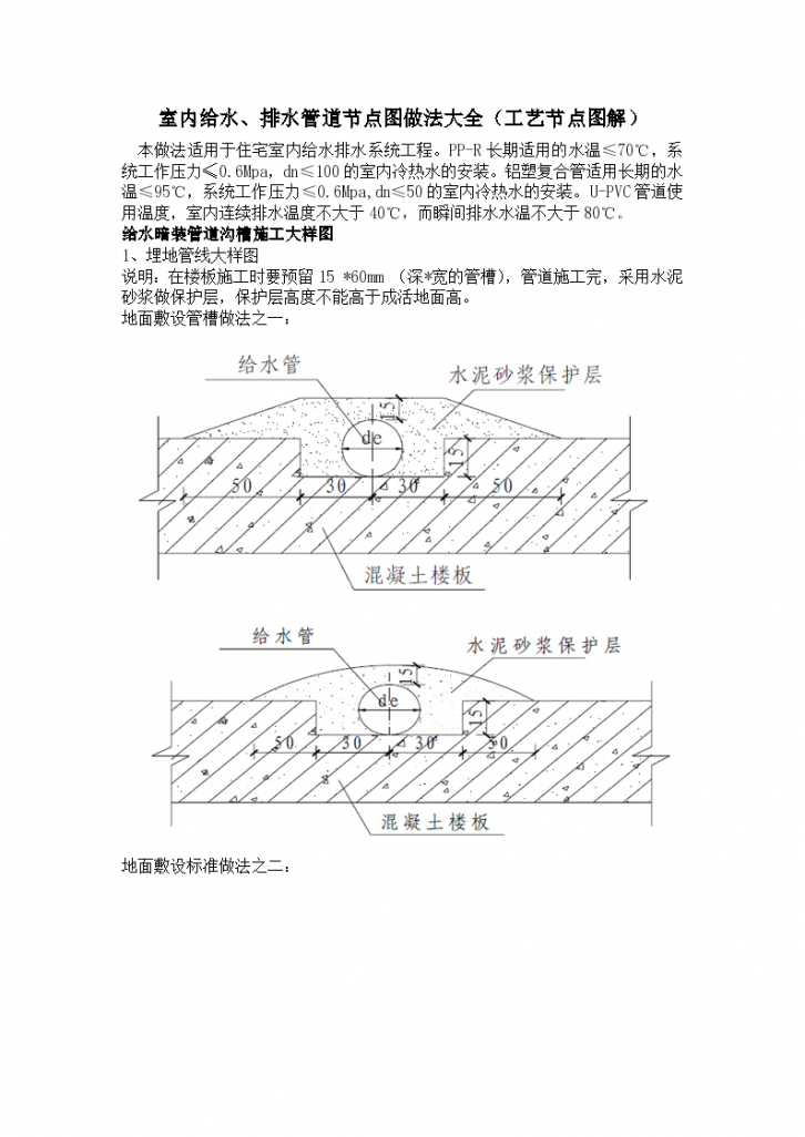 室内建筑给排水管道施工工艺-图一