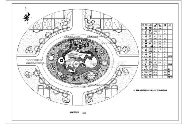 园林植物配置CAD平面图-图一