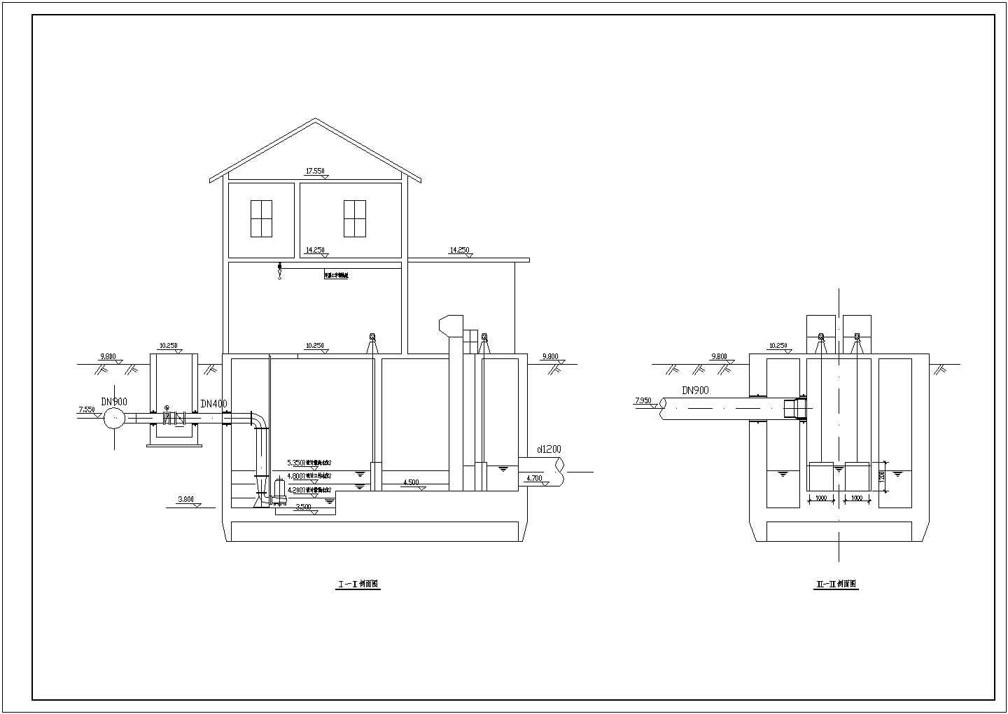 某县污水厂区内污水泵站初设施工图