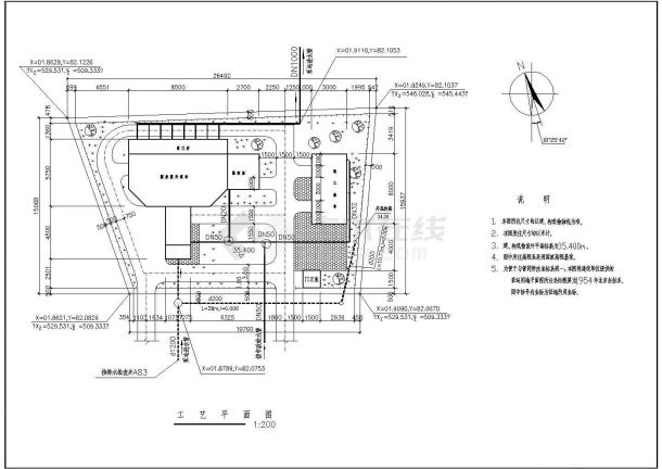 某市水处理厂内污水泵房设计施工图-图二