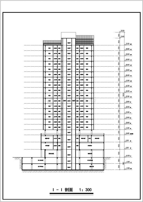 某地20层五星级酒店建筑方案设计图纸（含效果图）-图一