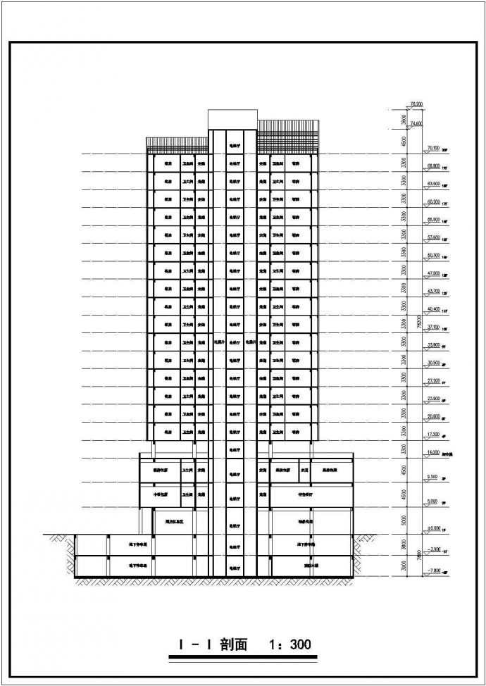 某地20层五星级酒店建筑方案设计图纸（含效果图）_图1