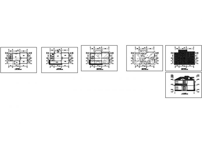二层独栋别墅建筑施工图，共六张_图1