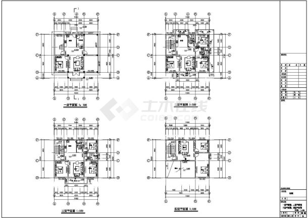 三层半砖混结构农民自建房建筑施工图-图一