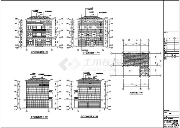 三层半砖混结构农民自建房建筑施工图-图二