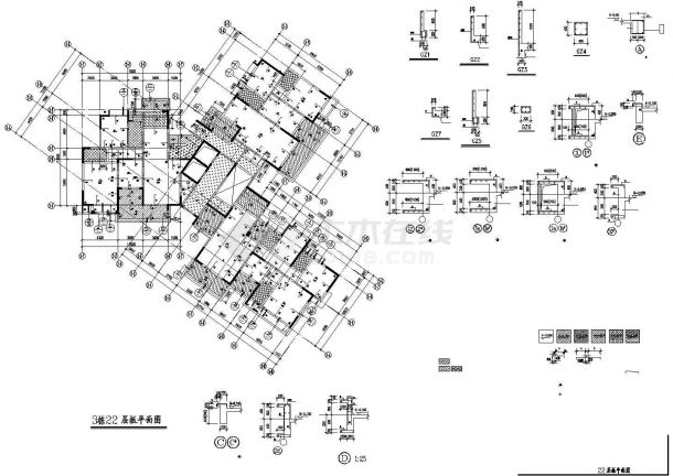 26层剪力墙结构住宅楼结构施工图（地上部分图）-图一