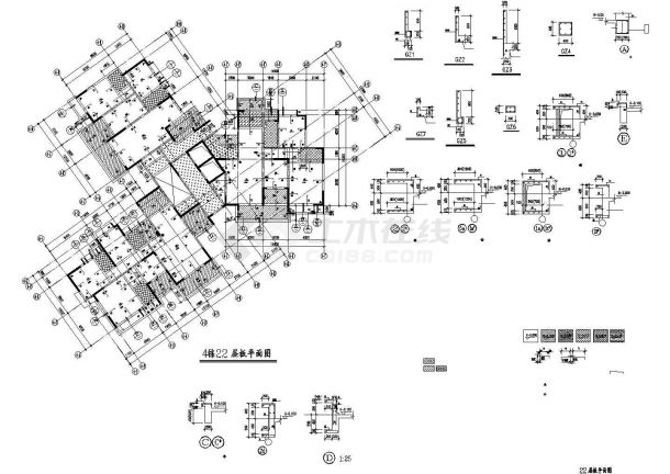 26层剪力墙结构住宅楼结构施工图（地上部分图）-图二
