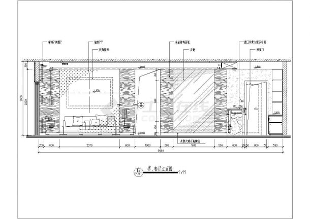 高档现代风格三居室室内装修施工图-图二