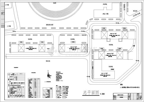 六层框架结构师范学院宿舍楼建筑结构图-图二