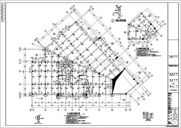 两层框架结构商铺结构施工图（含建筑图）-图一