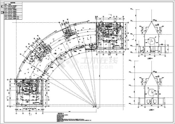 黑龙江某地框架结构十七层四分之一圆弧形状公寓建筑方案图-图二