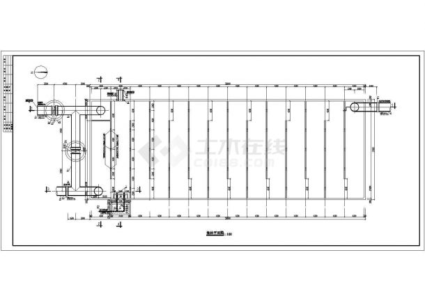 某工厂内厂区半地下接触池工艺流程设计图-图一
