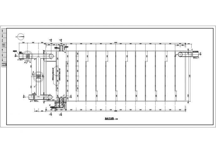 某工厂内厂区半地下接触池工艺流程设计图_图1