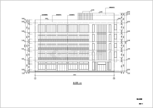 某地六层框架结构综合办公楼建筑与结构全套图纸-图一