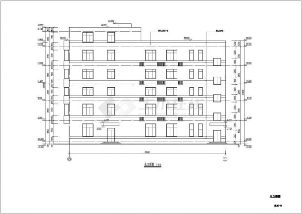 某地六层框架结构综合办公楼建筑与结构全套图纸-图二